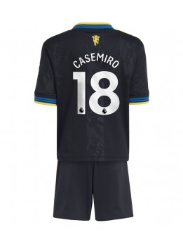 Detské Futbalové oblečenie Manchester United Casemiro #18 2025-26 Krátky Rukáv - Tretina (+ trenírky)